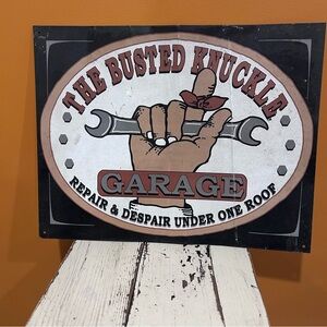 Garage Wall Sign - Black, Red, White tin‎